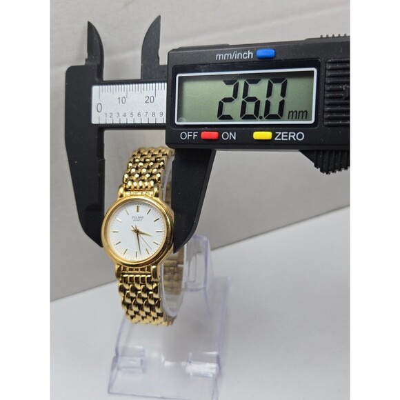 Vintage Pulsar by Seiko Womens Gold Tone Bracelet Quartz Dress Watch New Battery main image 8